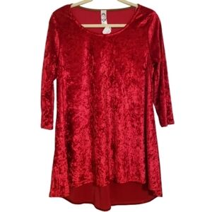 2B Together Crushed Velvet 3/4 sleeve top size S NWT